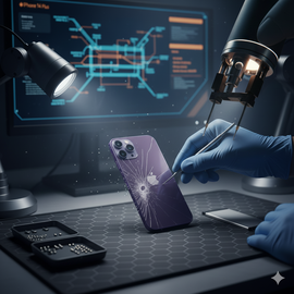 IPhone 14 Plus Back Glass Replacement Showing Rear Panel Repair Service.