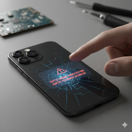 IPhone 14 Pro Taptic Engine Issue Showing Vibration Malfunction And Haptic Feedback Problem.