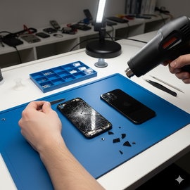 IPhone 16 Back Glass Replacement Showing Genuine Rear Panel Repair Service With High-Quality Original Parts