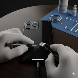 IPhone 16 Charging Dock Replacement Showing Genuine Apple Part For Repair And Maintenance