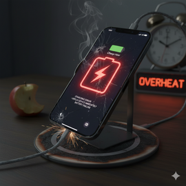 IPhone 16 Pro Max Charging Issues Illustration Showing Battery Problem And Cable Connection Error.