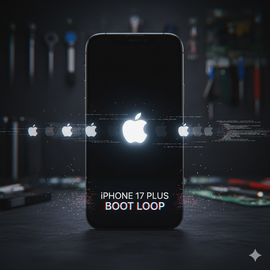 IPhone 17 Plus Stuck In Boot Loop On Startup Screen.