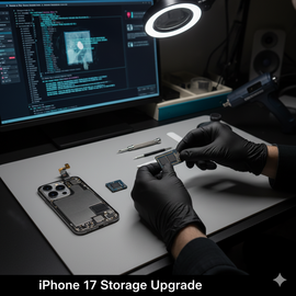 IPhone 17 Storage Upgrade Showing Expanded Memory Capacity And Premium Performance Enhancement.