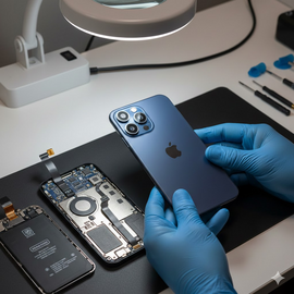 iPhone 14 Housing Replacement Showing Back Cover and Side Frame for Damaged or Cracked Body Repair.