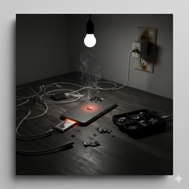 iPhone 14 Experiencing Power Issues Showing Blank Screen and Unresponsive Buttons, Symbolizing Charging Or Startup Problem.