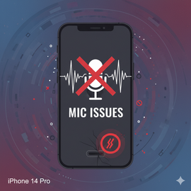 IPhone 14 Pro Mic Issues Image Showing Microphone Problem Or Audio Malfunction.