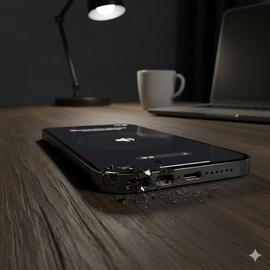 IPhone 15 with unresponsive volume buttons, side power key, or mute switch stuck/not clicking, showing physical button flex cable or mechanism needing cleaning, lubrication, or replacement for proper volume control, power on/off, and silent mode function.