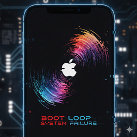 IPhone 15 Pro Stuck In Boot Loop Restarting Continuously On Screen.