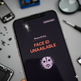 IPhone 16 Plus Face ID Issues Showing User Unlocking Error On Screen.
