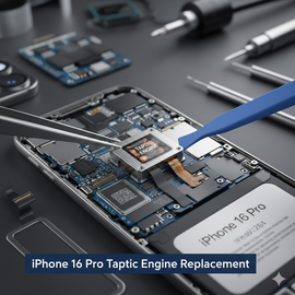 IPhone 16 Pro Taptic Engine Replacement Showing Internal Component Repair Process.