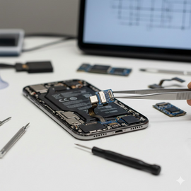 iPhone 17 Plus Charging Dock Replacement Showing Genuine Lightning Port Component And Repair Service.