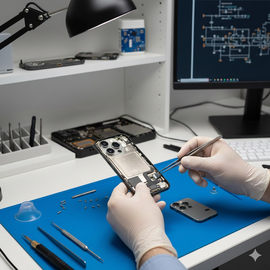 iPhone 14 Charging Dock Replacement Service showing the Lightning Port and Connector Assembly Used to Fix Charging and Connectivity Issues.