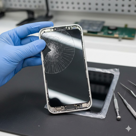 iPhone 14 Pro Max Upper Glass Replacement Showing Front Screen Repair Process.