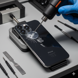 iPhone 15 Pro Max back glass replacement by Apple Service Bangladesh - professional repair service in Dhaka