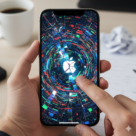 iPhone 16 Plus Software Issues Illustration Showing Device Error Or System Glitch.