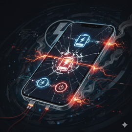 iPhone 16 Pro Power Issues Showing Battery Drain, Charging Problem, And Device Not Turning On.