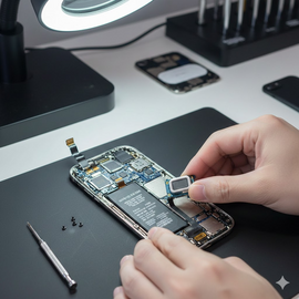 iPhone 17 Loud Speaker Replacement Showing High-Quality Genuine Part Installation Process.