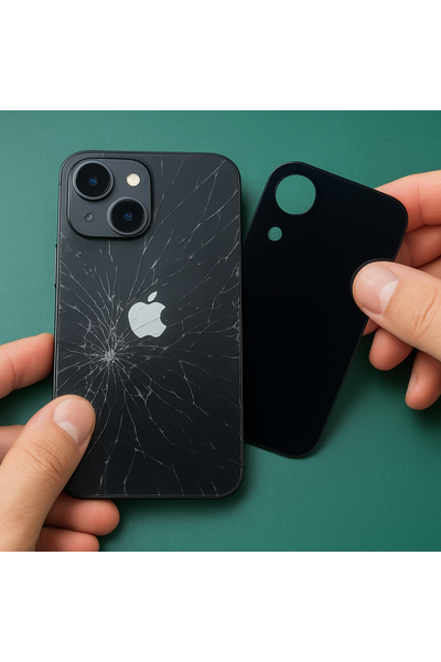 Technician Performing IPhone 14 Back Glass Replacement Using Precision Tools at Apple Center Bangladesh.