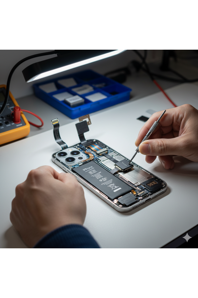iPhone 14 Plus Taptic Engine Replacement Showing Internal Component Repair Process.