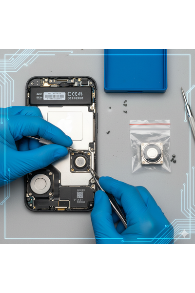 iPhone 14 Pro Loud Speaker Replacement Showing Internal Speaker Component And Technician Repairing The Device.
