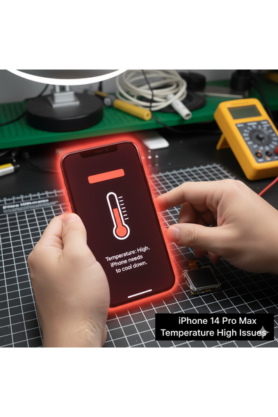IPhone 14 Pro Max Temperature High Issues Showing Overheating Warning On Screen.