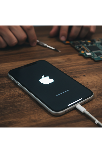 iPhone 14 Stuck On Apple Logo Screen Problem Displayed During Startup.