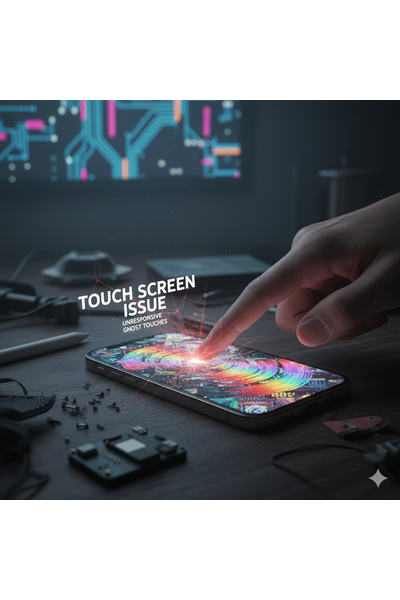 iPhone 14 Touch Screen Not Responding Problem Illustration Showing Device Display Malfunction.