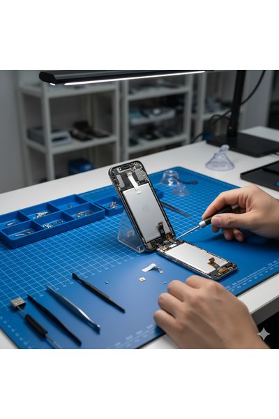 IPhone 16 Battery Replacement Service Showing Technician Replacing Genuine Battery With Professional Tools