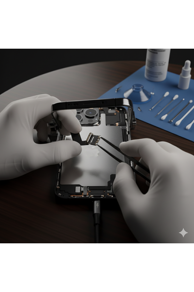 IPhone 16 Ear Speaker Replacement Service Showing Technician Fixing Receiver Component Inside Device