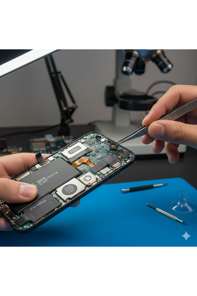 IPhone 16 Pro Max Ear Speaker Replacement Service Showing Technician Repairing Damaged Ear Speaker Component With Precision Tools