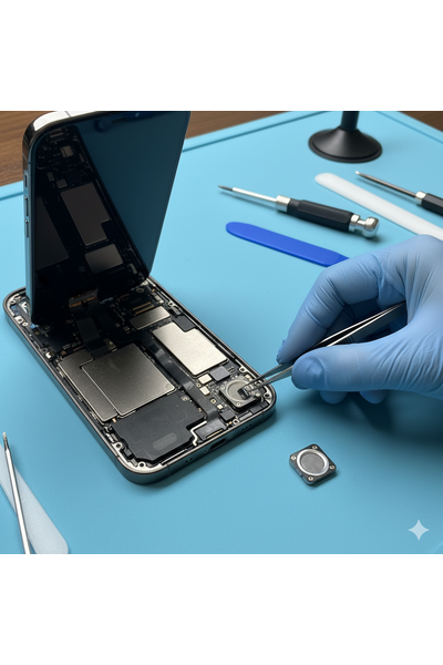 IPhone 16 Pro Max Loud Speaker Replacement Showing Internal Speaker Component And Repair Tools