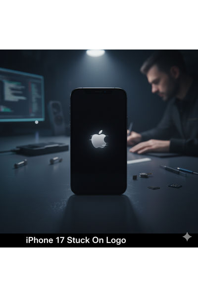 IPhone 17 Stuck On Apple Logo During Startup Screen Display.
