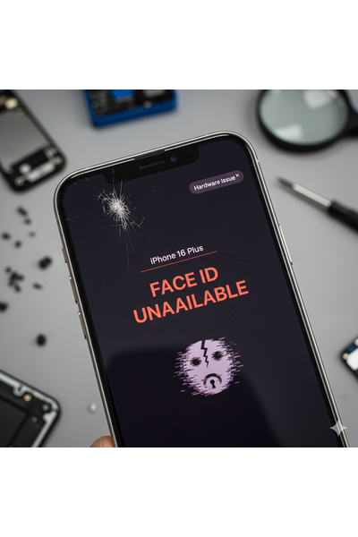 IPhone 16 Plus Face ID Issues Showing User Unlocking Error On Screen.