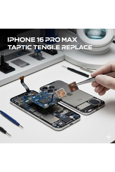 IPhone 16 Pro Max Taptic Engine Replacement Showing Internal Component Repair Process.