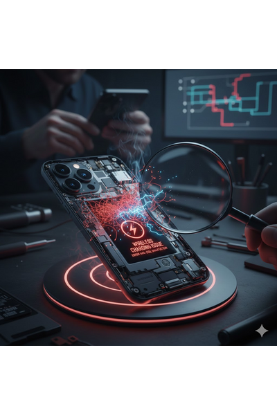 IPhone 16 Pro Max Wireless Charging Issues Showing Device Not Charging Properly On Wireless Pad.