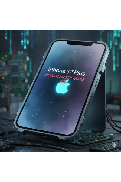 IPhone 17 Plus No Modem Firmware Error Displayed On Screen.