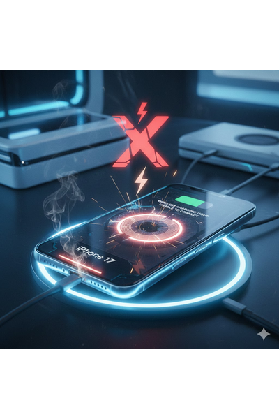 IPhone 17 Wireless Charging Issues Showing Device On Charging Pad With Incomplete Power Connection.