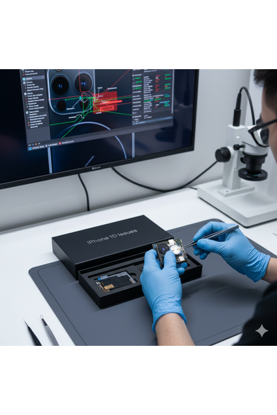 IPhone 17 Pro showing Face ID failure with TrueDepth camera error, unable to scan face for unlock due to dirty sensors, software glitch, or hardware fault in the front module, needing cleaning, reset Face ID, iOS update, or TrueDepth repair/replacement.