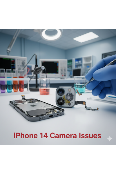 Professional iPhone 14 camera replacement service in Dhaka by Apple Service Bangladesh.
