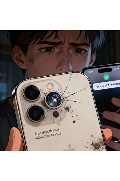 iPhone 14 Plus Face ID Issues Showing Authentication Error On Screen.