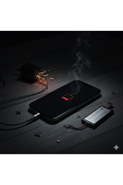 iPhone 14 Pro Power Issues Illustration Showing Battery And Charging Problem.