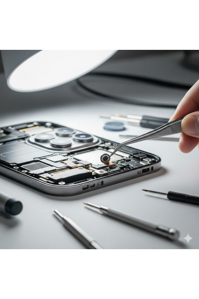 iPhone 14 Pro Proximity Sensor Replacement Service Showing Technician Fixing Internal Sensor Component.