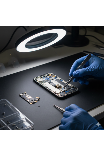 iPhone 15 Pro Charging Dock Replacement service at Apple Center Bangladesh showing genuine Apple charging port repair by expert technicians in Dhaka.