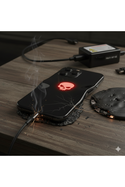 iPhone 15 Pro charging issue diagnosis and repair service at Apple Center Bangladesh showing expert technician fixing charging port problems.