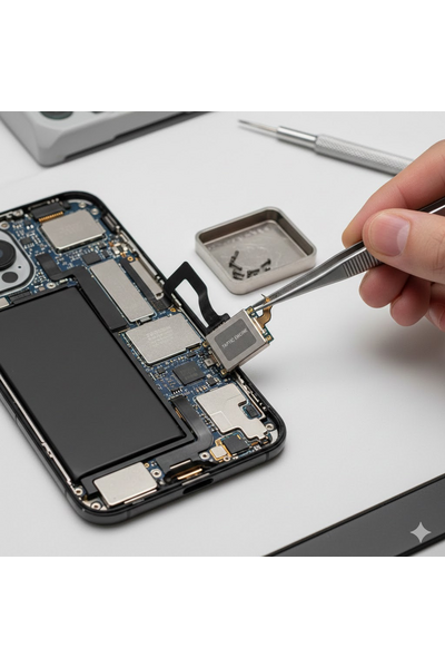 iPhone 16 Plus Taptic Engine Replacement Service Showing Internal Component Repair Process.