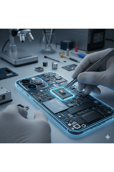 iPhone 16 Pro Charging Dock Replacement Showing Genuine Connector Port Component On White Background.