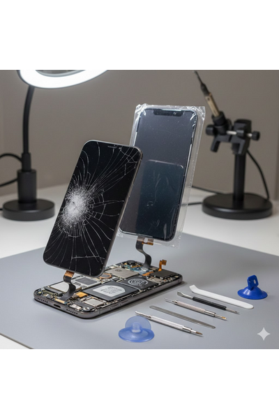 iPhone 17 Display Replacement Showing High-Quality Screen Swap Service With Professional Technician Handling The Device Carefully.